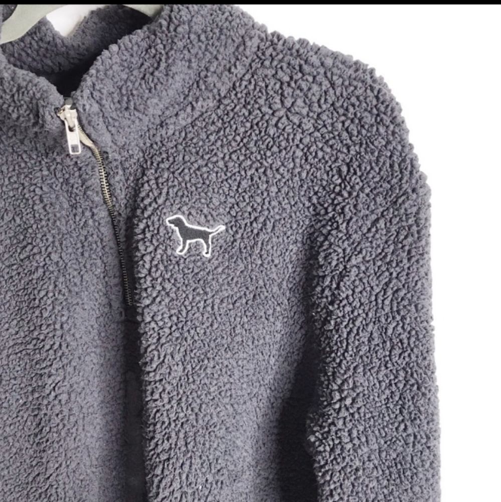 Victoria's Secret Pink Sherpa gray teddy jacket